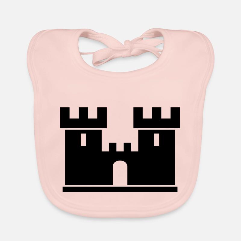 Castle Silhouette Drawing Gift Idea Middle Ages Organic Baby Bibs