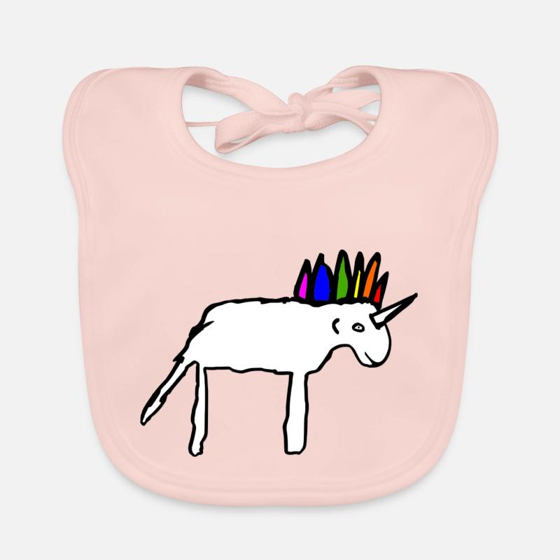 Beautiful scribbled unicorn Organic Baby Bibs