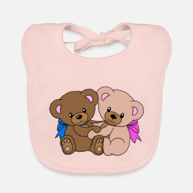 doux oursons - Bavoir bio Bébé - rose