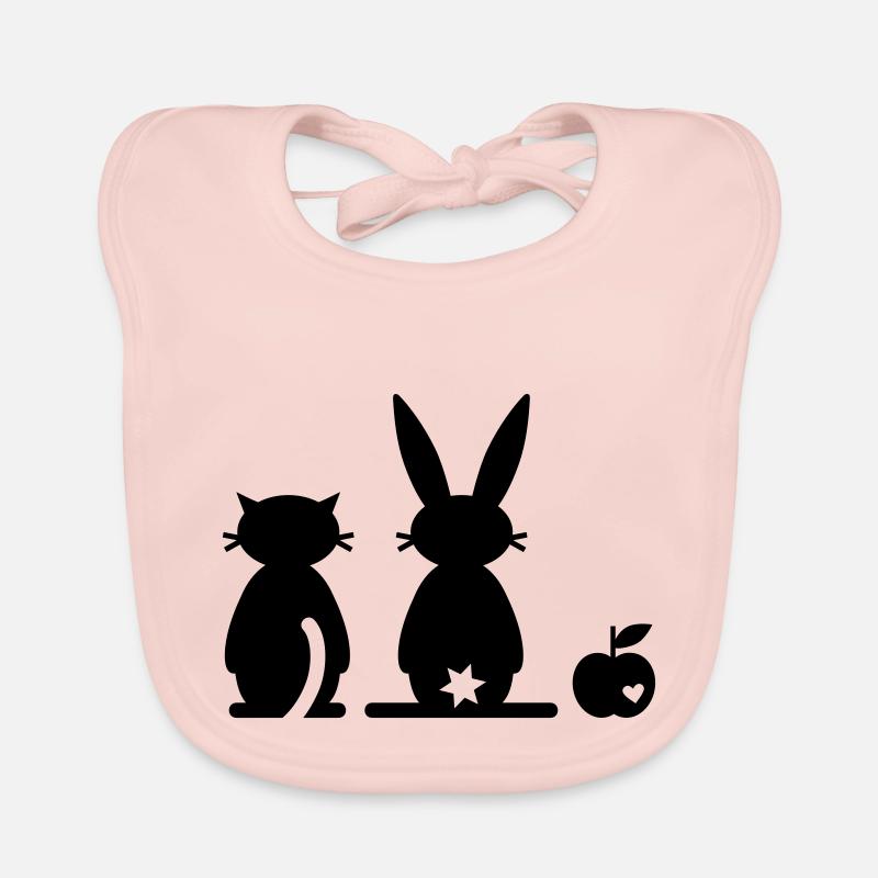 Hase Katze Apfel Baby Bio-Lätzchen