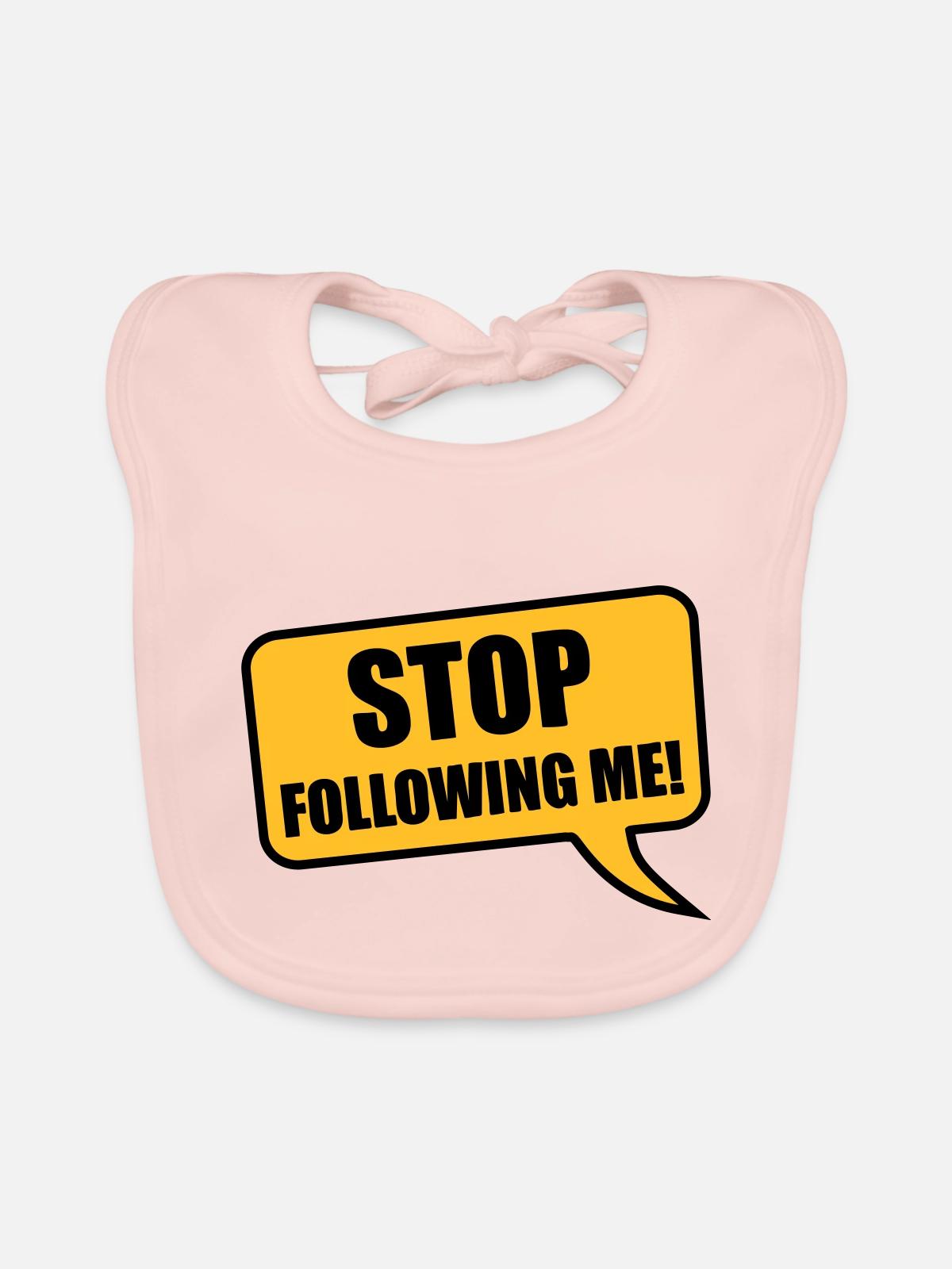 stop - Bavoir bio Bébé - rose - Devant