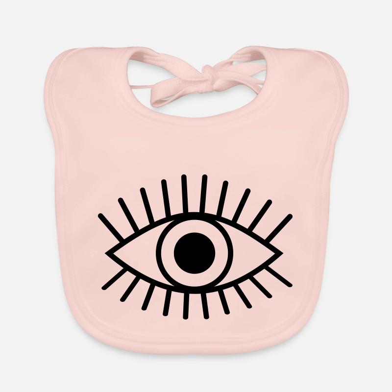 Eyelashes eye look stroke drawing Organic Baby Bibs