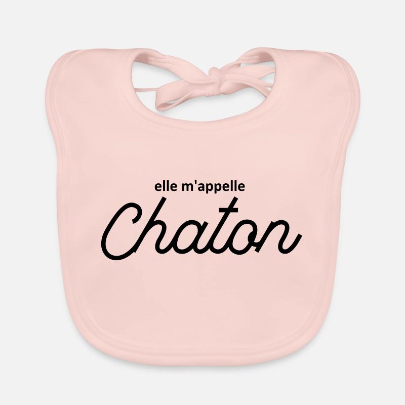 Elle m'appelle chaton - Bavoir bio Bébé - rose
