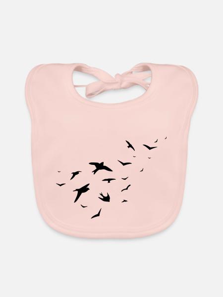 birds - Baby Bio-Lätzchen - Rose - Vorne