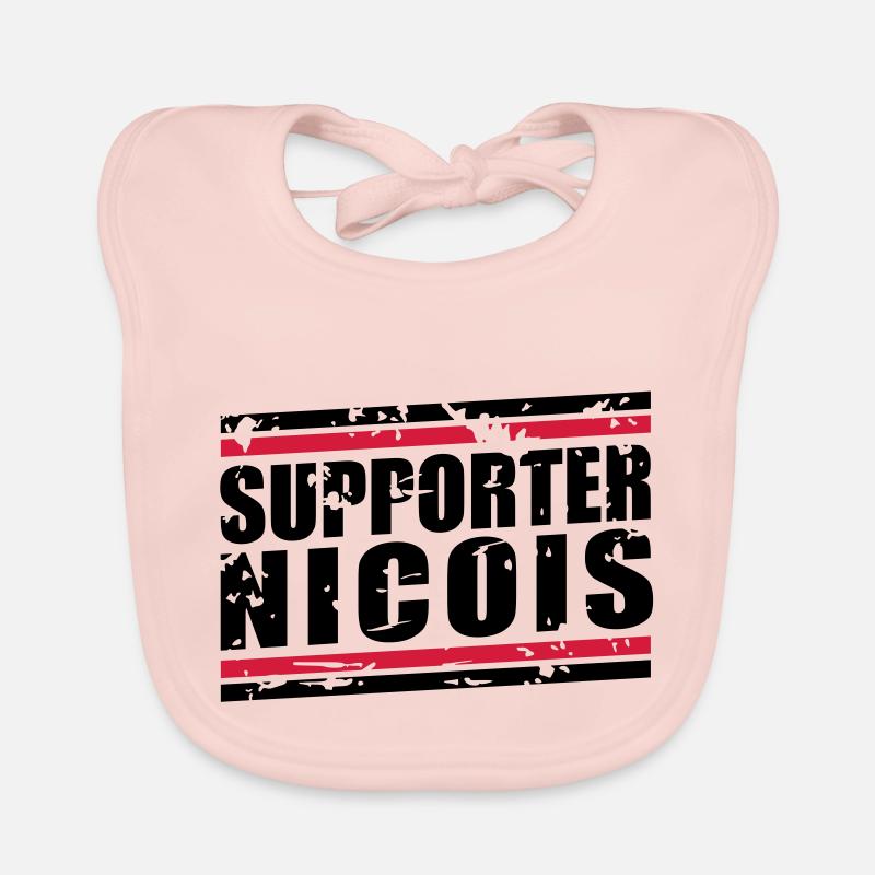 Supporter Nicois vintage - Bavoir bio Bébé - rose