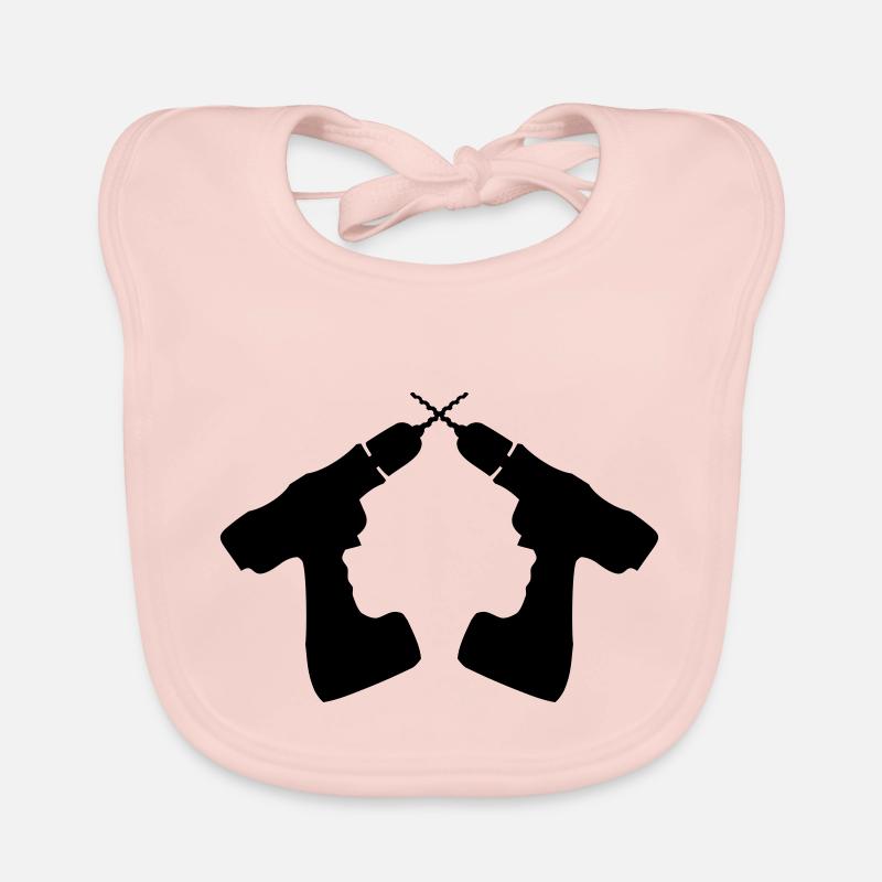 Cordless Drill Logo Organic Baby Bibs