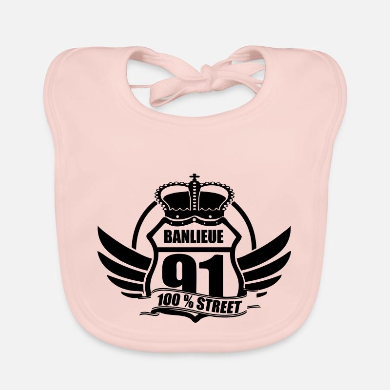 BANLIEUE 91 - Bavoir bio Bébé - rose