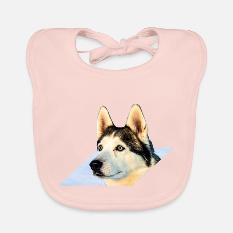 chien de traîneau - Bavoir bio Bébé - rose