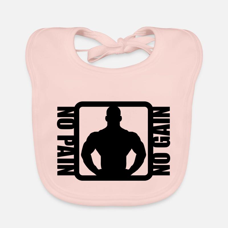 Bodybuilder Logo Design Organic Baby Bibs