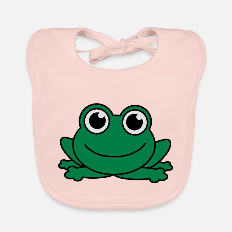 Mignon petit bébé grenouille - Bavoir bio Bébé - rose