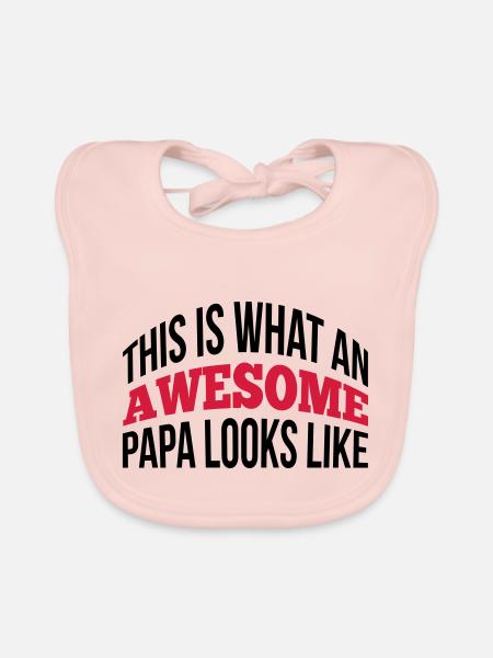 Papa - Organic Baby Bibs - rose - Front
