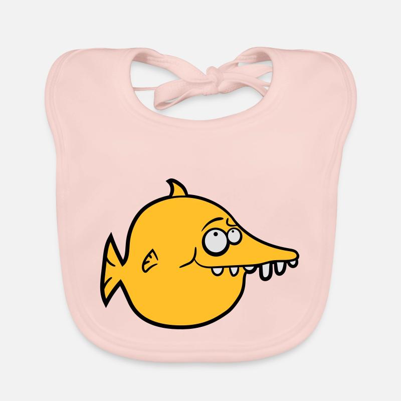thick round funny comic fish Organic Baby Bibs