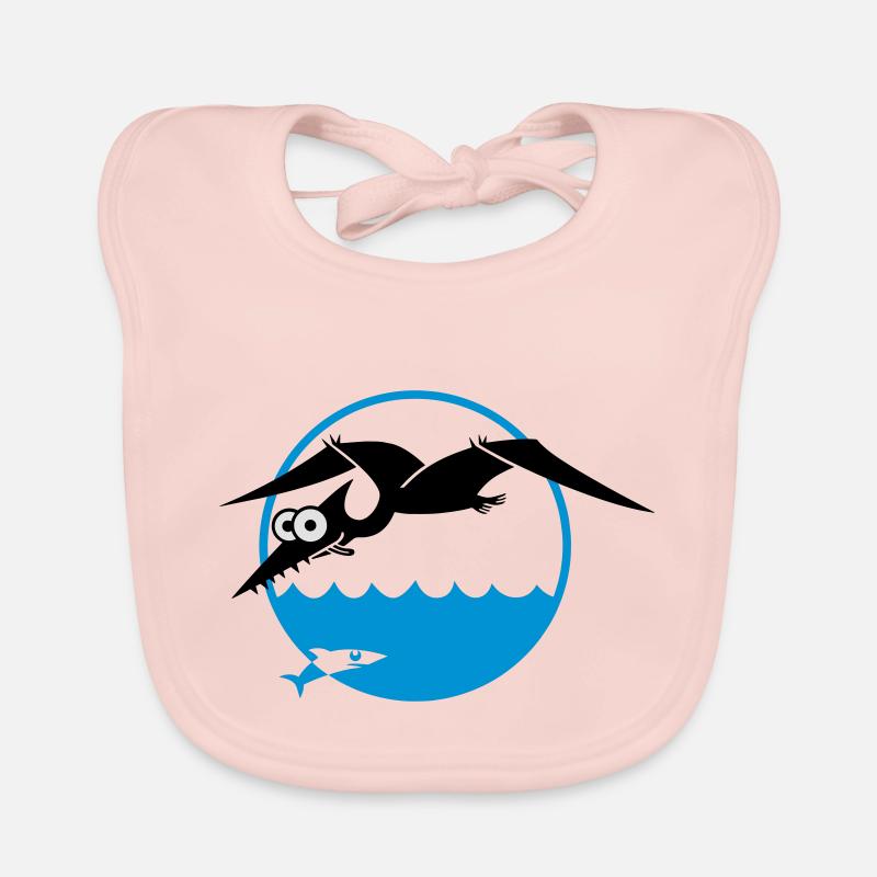 Pterosaurs chasing fish, dino, dragon, primeval Organic Baby Bibs
