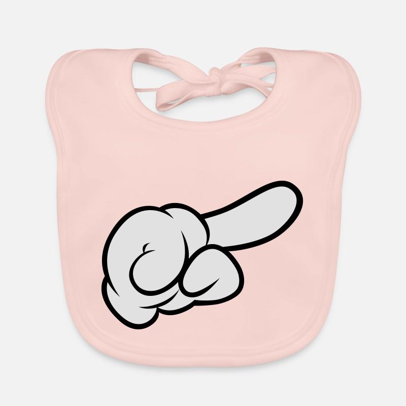 Comic Hand Pointing (Right) Baby Bio-Lätzchen