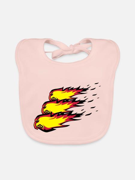 Feuer flamme feuerball agro formation - Baby Bio-Lätzchen - Rose - Vorne