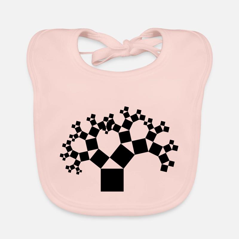 Pythagorean tree black Organic Baby Bibs