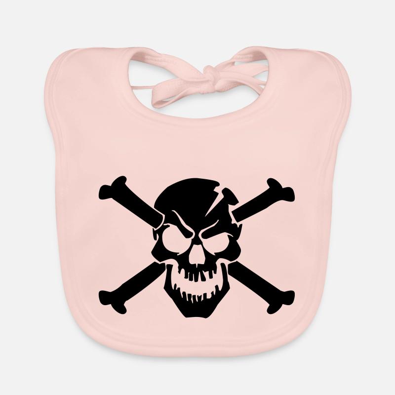 skull bone - Baby Bio-Lätzchen - Rose