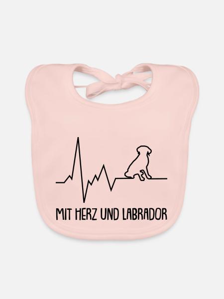 Mit Herz und Labrador - Baby Bio-Lätzchen - Rose