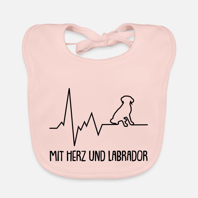 Mit Herz und Labrador - Baby Bio-Lätzchen - Rose