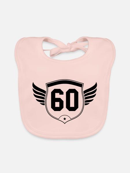 60 wappen - Baby Bio-Lätzchen - Rose - Vorne