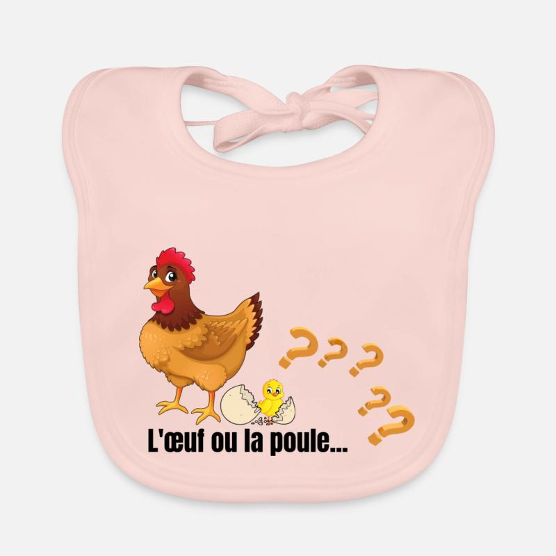 L œuf ou la poule Bavoir bio Bébé