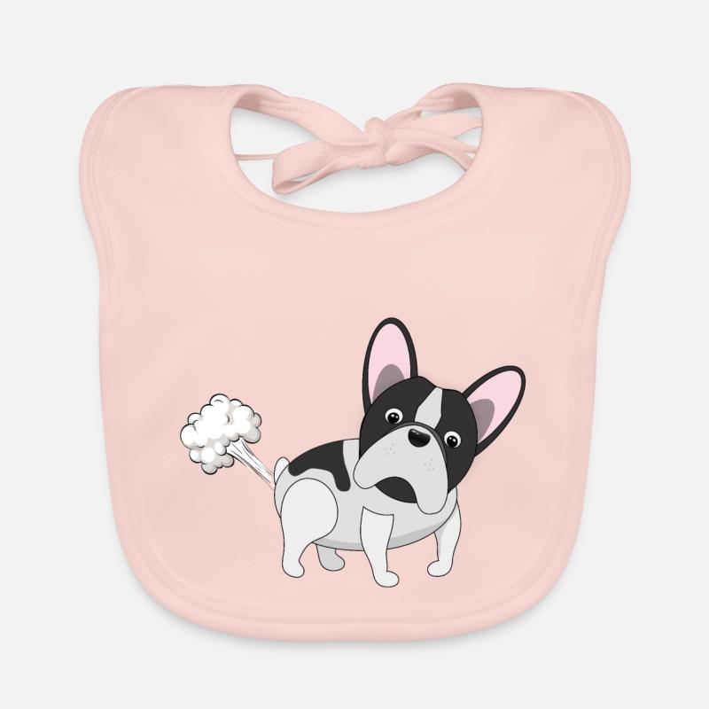 Bully pète - Bouledogue français - Bavoir bio Bébé - rose