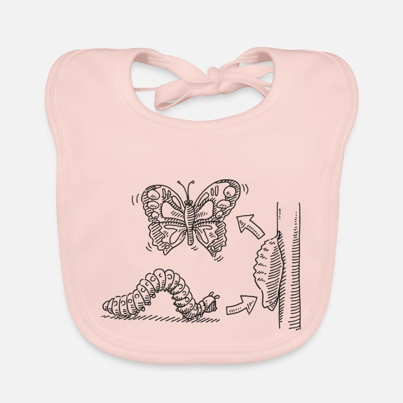 Metamorphose Raupe Puppe Schmetterling Baby Bio-Lätzchen