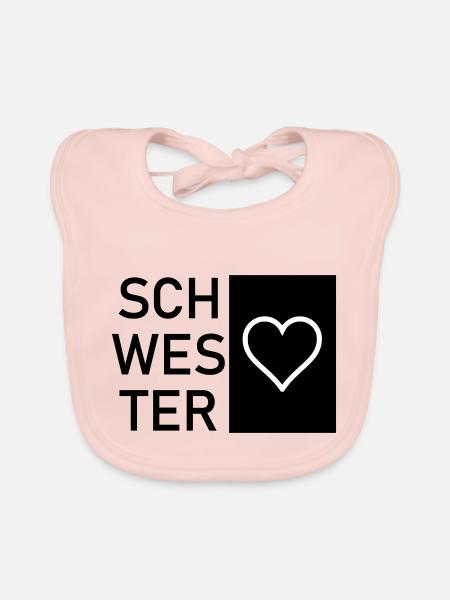 Schwesterherz - Baby Bio-Lätzchen - Rose - Vorne
