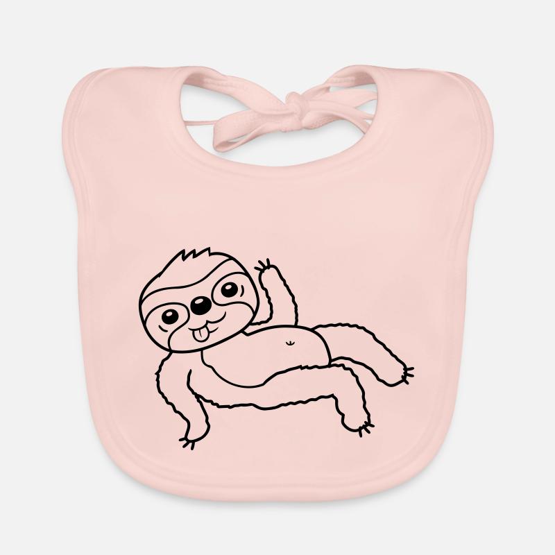 Faultier chillt liegend winkend Baby Bio-Lätzchen