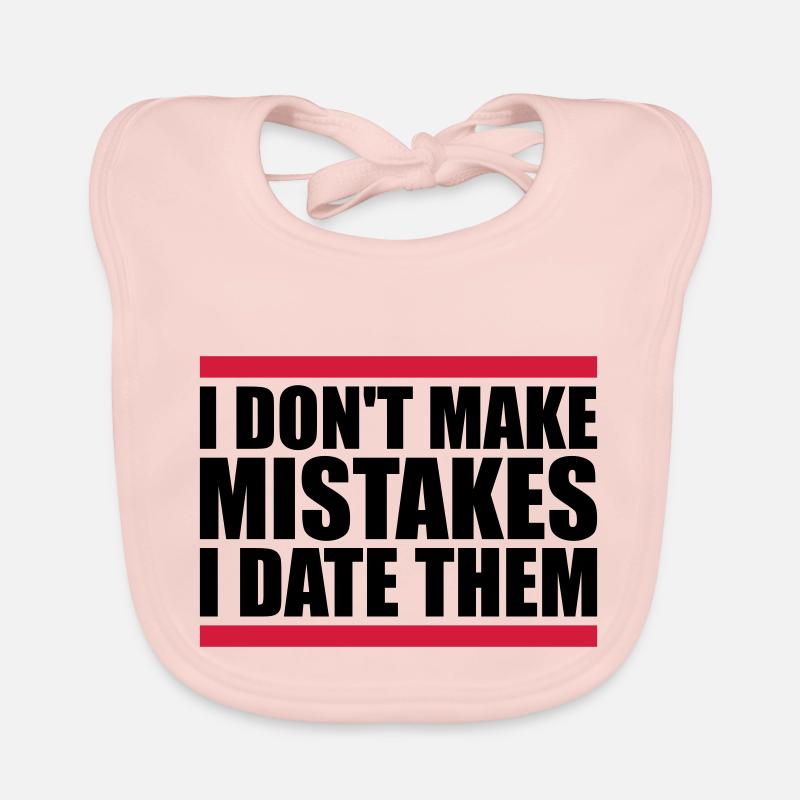 Date Mistakes Quote Logo Organic Baby Bibs