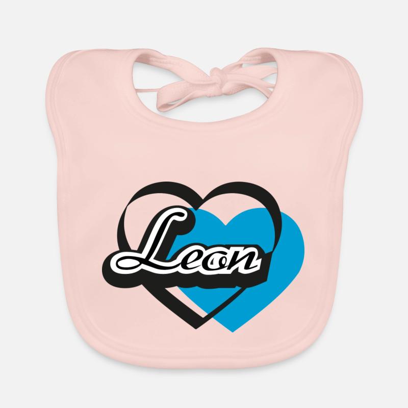 Name Leon Herz Baby Bio-Lätzchen