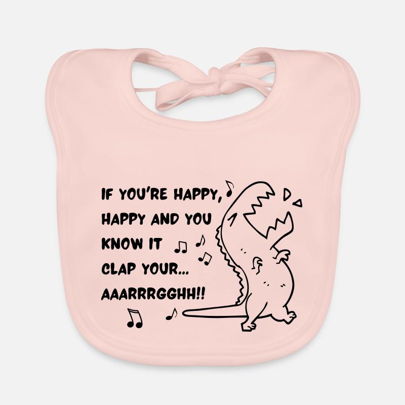 T REX CLAP HAND Organic Baby Bibs