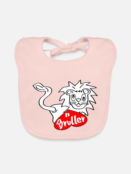 Brülllöwe - Baby Bio-Lätzchen - Rose - Vorne