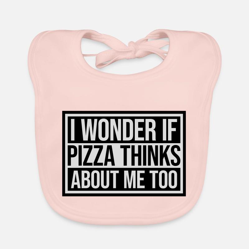 pizza thinks about me Organic Baby Bibs