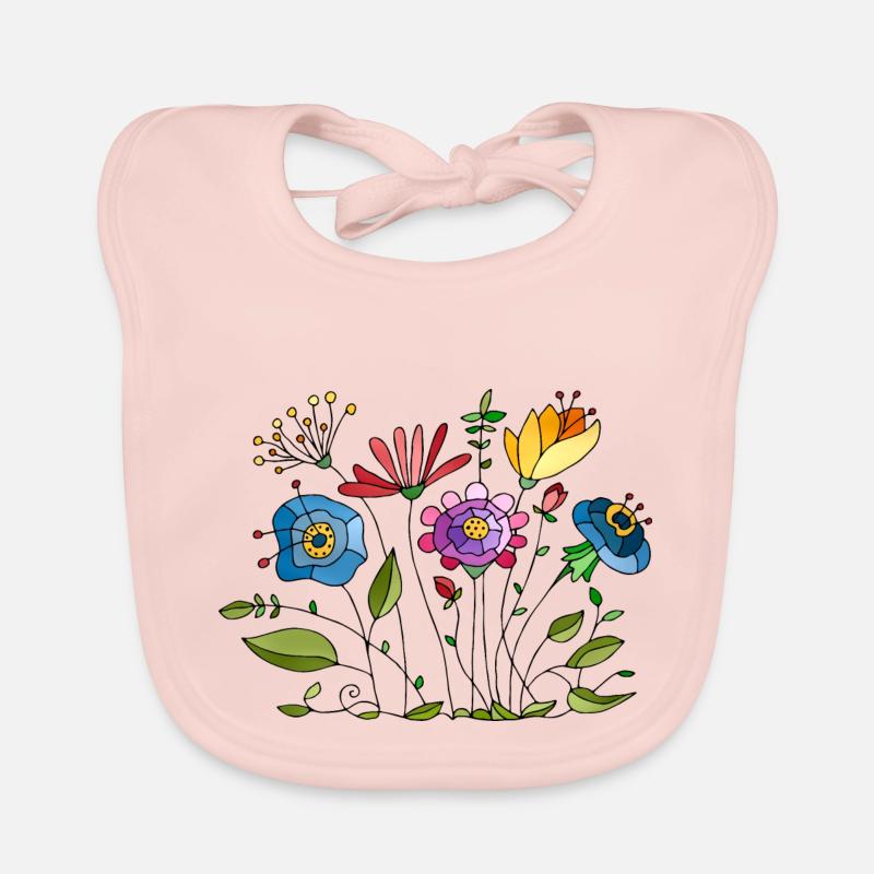 Fleur - Bavoir bio Bébé - rose