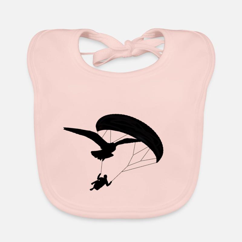 Gleitschirm mit Vogel - Baby Bio-Lätzchen - Rose