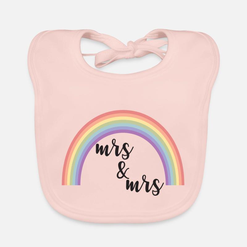 Regenbogenstreifen Mrs und Mrs Baby Bio-Lätzchen