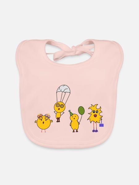 Poussins de Pâques - Bavoir bio Bébé - rose - Devant