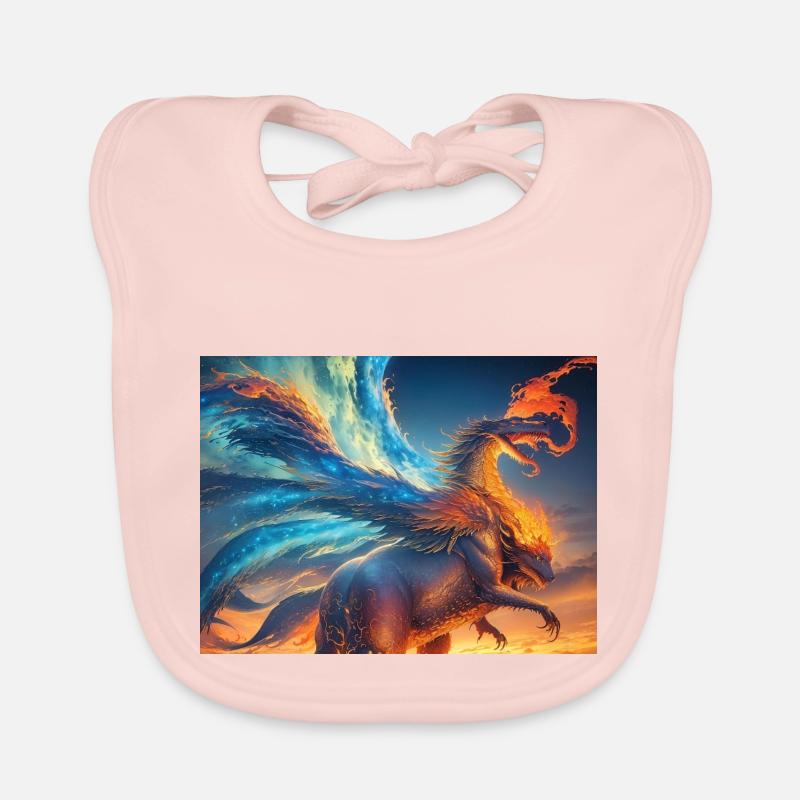 Ciel bleu rouge avec une créature générée par l’IA Bavoir bio Bébé