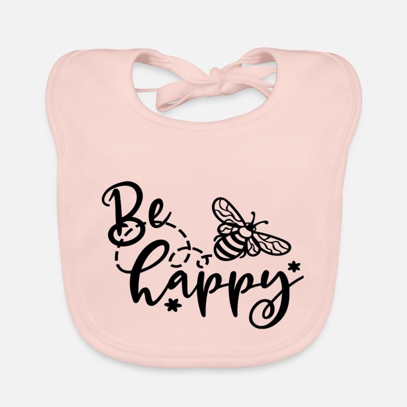 be happy - Sei glücklich - Biene Baby Bio-Lätzchen