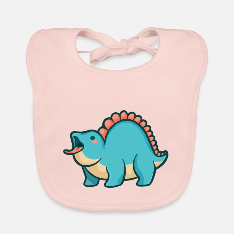 Mignon coufflu Stégosaure, Dino, Dinosaure Bavoir bio Bébé