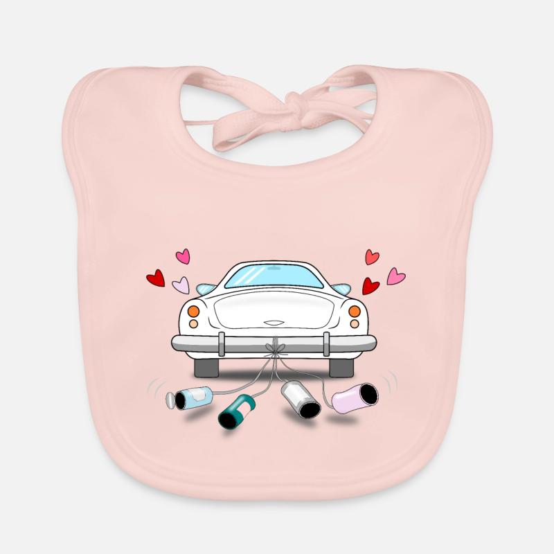 Wedding Car White Wedding Organic Baby Bibs