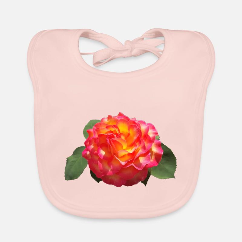 Red SPRING ROSE Organic Baby Bibs