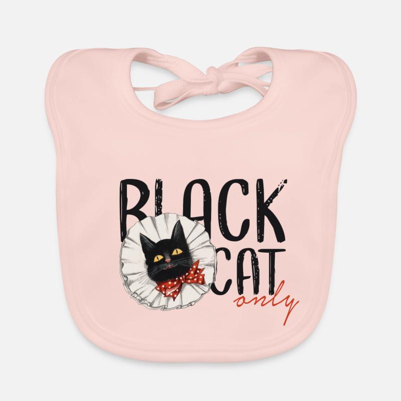 Chat noir. Chat noir rétro. Bavoir bio Bébé