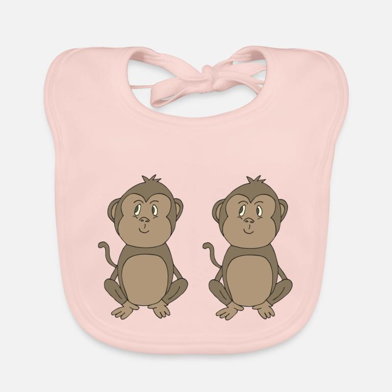 Monkey funny in a double pack Organic Baby Bibs