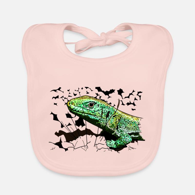 Eine Eidechse im Garten Baby Bio-Lätzchen