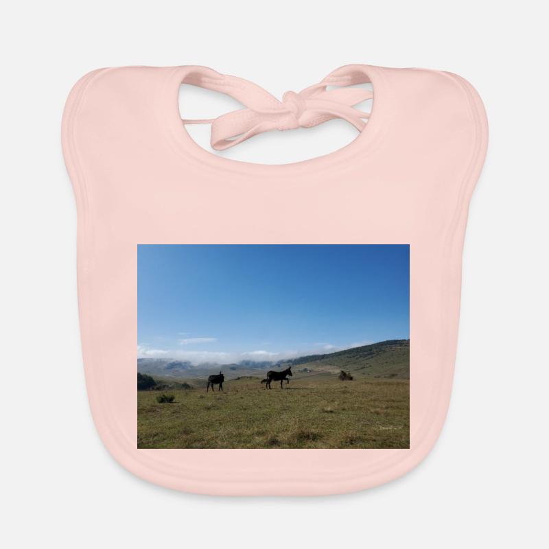 Donkeys, Mountains, Meadows Organic Baby Bibs