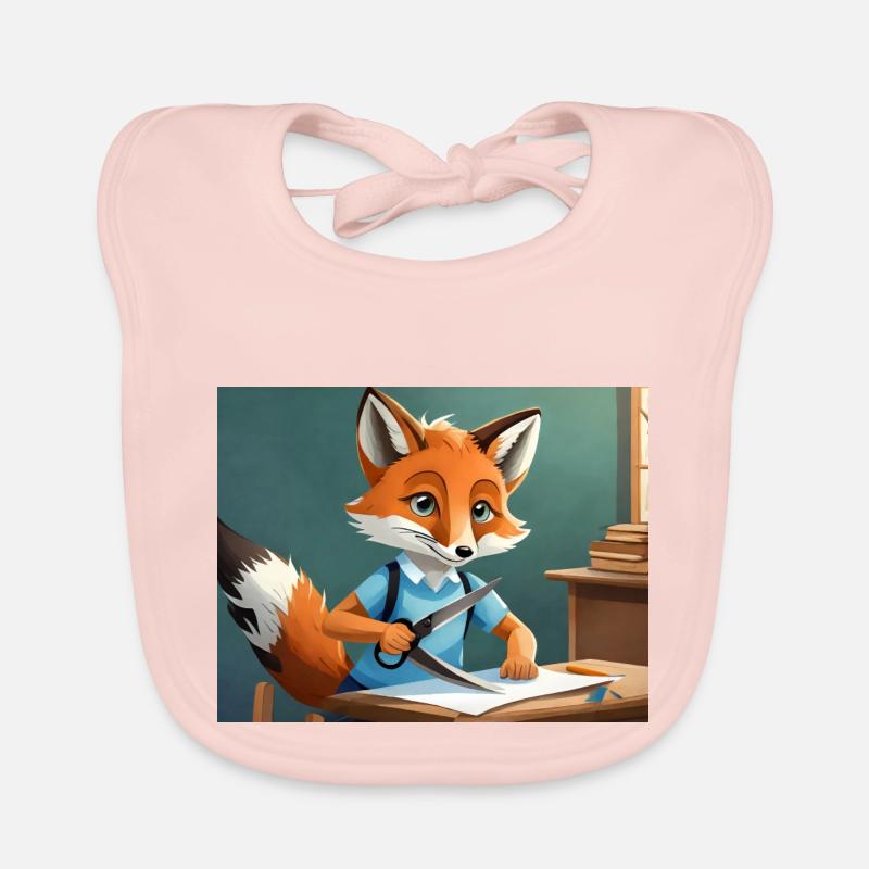 mignon petit renard démon coupe avec des ciseaux Bavoir bio Bébé