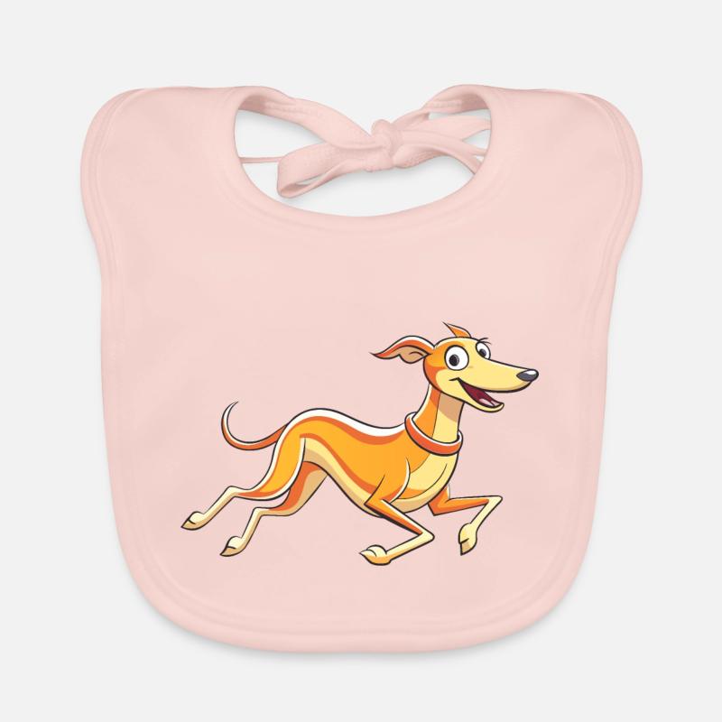 Gracieuse œuvre d’art de Whippet en cours d’exécution Bavoir bio Bébé