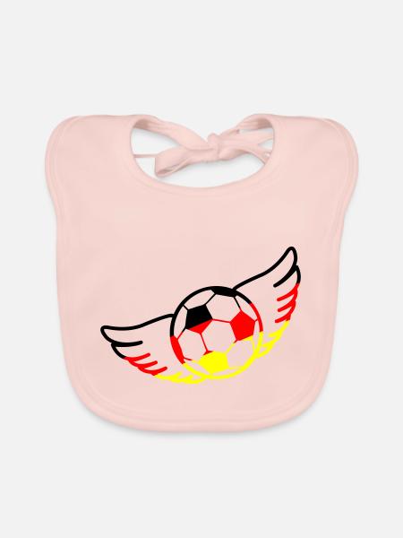 fußball deutschland - Baby Bio-Lätzchen - Rose - Vorne